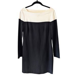 Trina Turk Boat Neck Sheath Dress Sz 6 Colorblock Lined Classic Chic Party Work